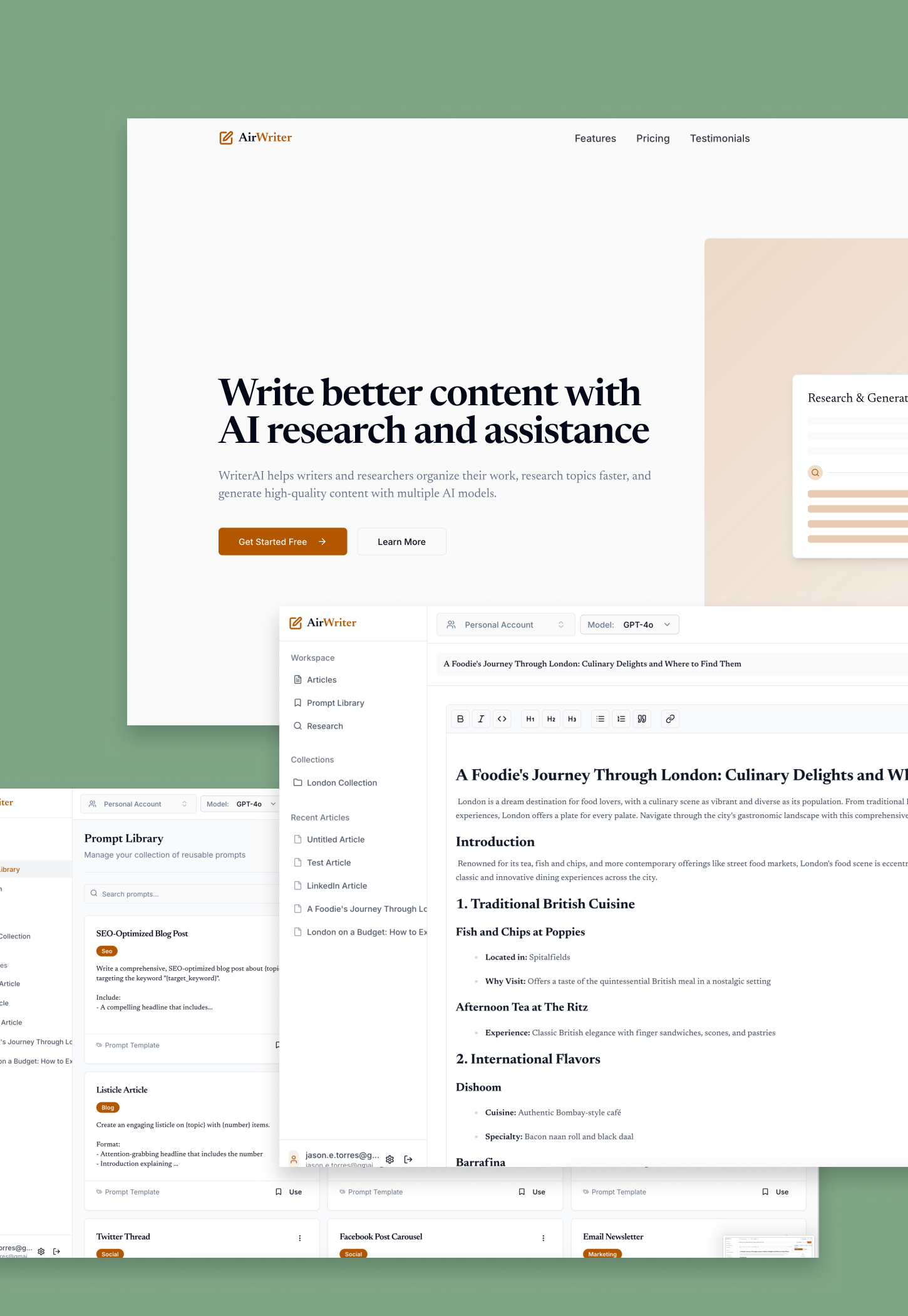 AirWriter - AI-Powered Writing Platform